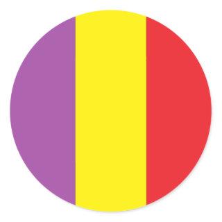 Flag of the Spanish Republic - Bandera Tricolor Classic Round Sticker
