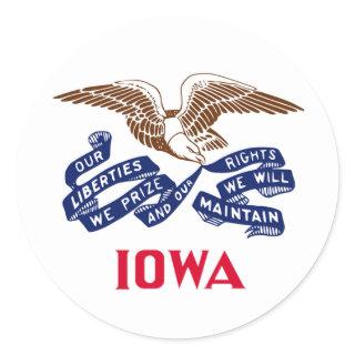 Flag of the state of Iowa Classic Round Sticker