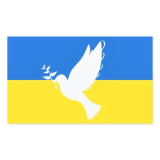 Flag of Ukraine - Dove of Peace - Freedom - Peace  Rectangular Sticker