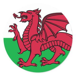 Flag of Wales Classic Round Sticker