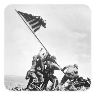 Flag raising on Iwo Jima_War Image Square Sticker