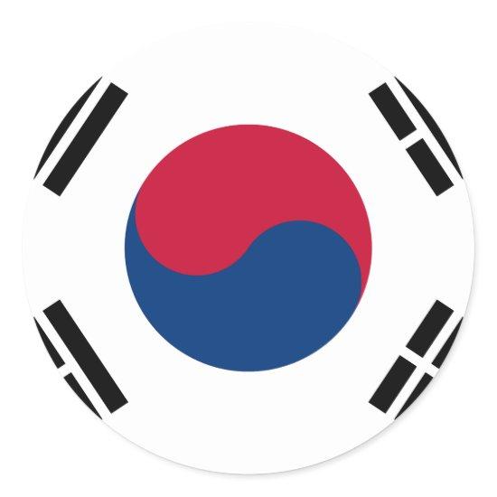 Flag South Korea 대한민국 Classic Round Sticker