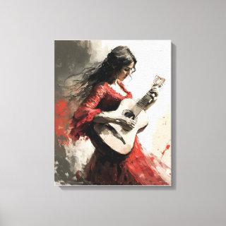 Flamenco Dance Gitana Modern Flamenco Girl Passion Canvas Print