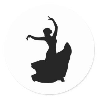 Flamenco Dancer Only Classic Round Sticker