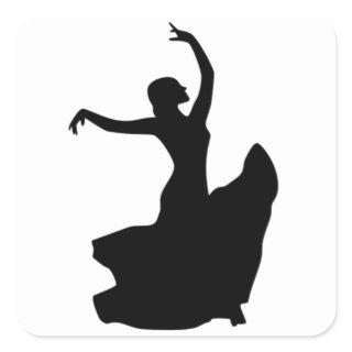 Flamenco Dancer Only Square Sticker