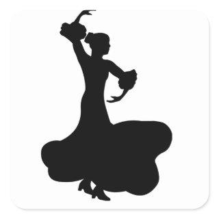 Flamenco Dancer Square Sticker