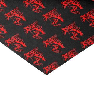 Flaming Fire Red Bronco Mustang Wild Horse Tissue Paper