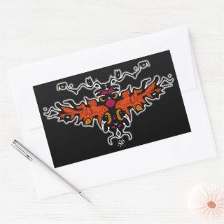 Flaming harpy colorful cool sketch v2 rectangular sticker