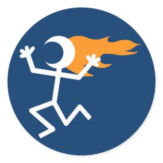Flaming Head Classic Round Sticker