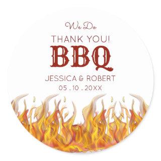 Flaming Hot Fire BBQ Grill Party Classic Round Sticker