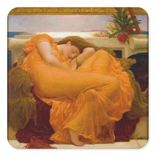 Flaming June by Sir Frederic Leighton Square Sticker