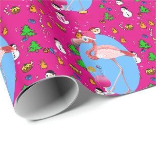 Flamingo Christmas Funny Doodles Festive Fun
