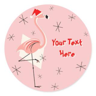 Flamingo Santa Pink Text sticker