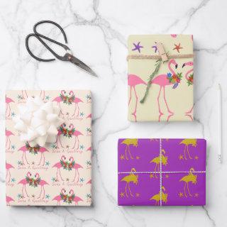 Flamingo Seas and Greetings Christmas  Sheets