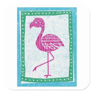 Flamingo Stickers Tropical Pink Blue Green