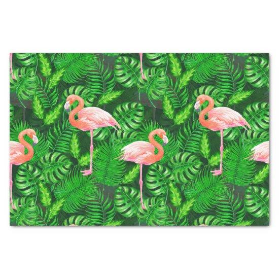 Flamingo tropical watercolor tissue paper