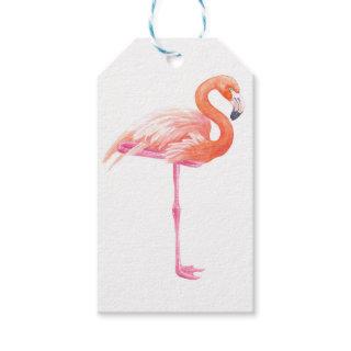 Flamingo watercolor gift tags