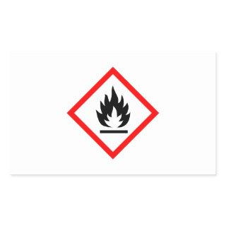 Flammable Symbol / Pictogram Rectangular Sticker