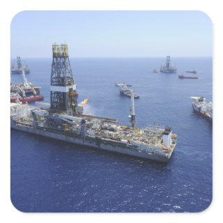 Flaring operations conducted by the drillship square sticker