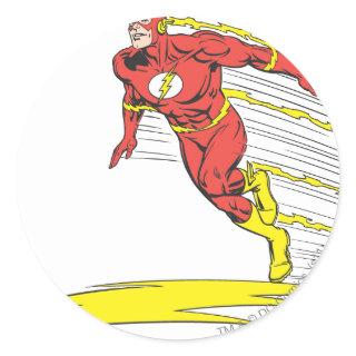 Flash Leaps Left Classic Round Sticker