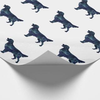 Flat Coated Retriever Black Watercolor Silhouette