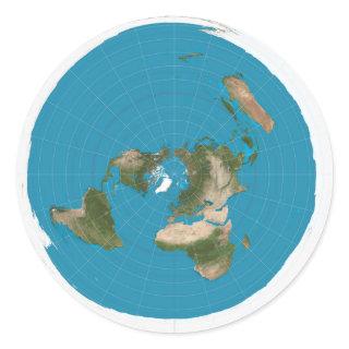 Flat Earth Azimuthal Equidistant AE Map Stickers