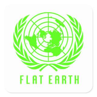 Flat Earth map square sticker