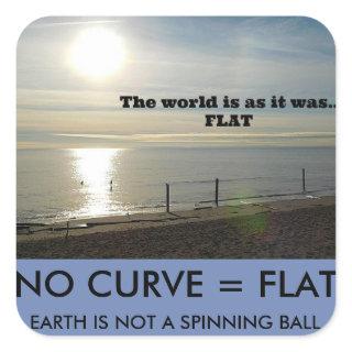 FLAT EARTH SQUARE STICKER