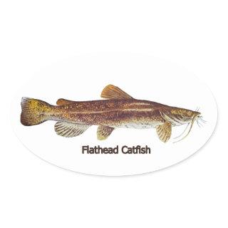 Flathead Catfish Oval Sticker