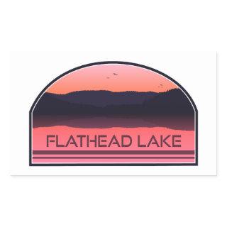 Flathead Lake Montana Red Sunrise Rectangular Sticker