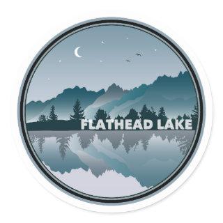 Flathead Lake Montana Reflection Classic Round Sticker