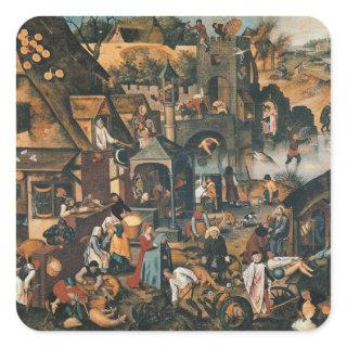 Flemish Proverbs Square Sticker