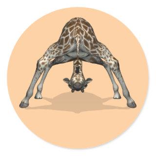 Flexible Giraffe Classic Round Sticker