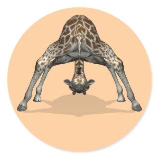 Flexible Giraffe Classic Round Sticker