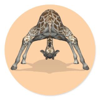 Flexible Giraffe Classic Round Sticker