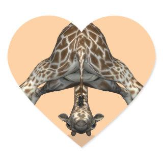 Flexible Giraffe Heart Sticker