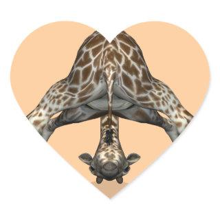 Flexible Giraffe Heart Sticker