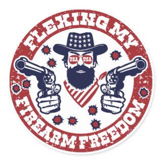 FLEXING MY FIREARM FREEDOM - Patriotic Stickers