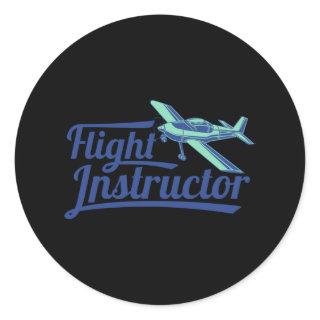 Flight Instructor Pilot Trainer CFI Aviation Classic Round Sticker