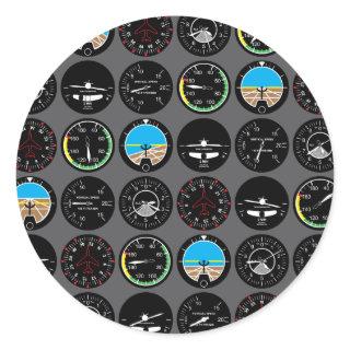 Flight Instruments Classic Round Sticker