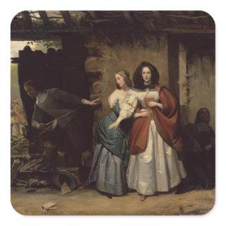 Flight of Henrietta-Maria France, Queen of Square Sticker