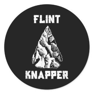 Flint Knapping - Primitive Skills Arrowhead Classic Round Sticker