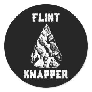 Flint Knapping - Primitive Skills Arrowhead Classic Round Sticker