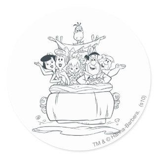 Flintstones Families1 Classic Round Sticker