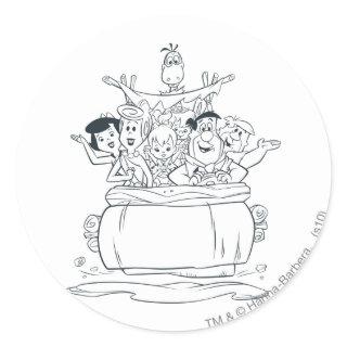 Flintstones Families1 Classic Round Sticker