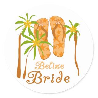 Flip Flops Belize Bride Classic Round Sticker