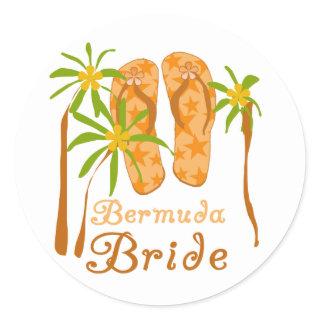Flip Flops Bermuda Bride Classic Round Sticker