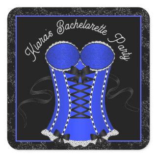 Flirty Blue Corset Square Sticker