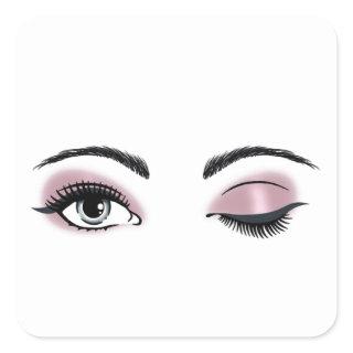 Flirty Eyes Square Sticker