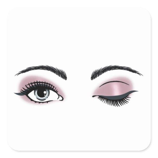 Flirty Eyes Square Sticker
